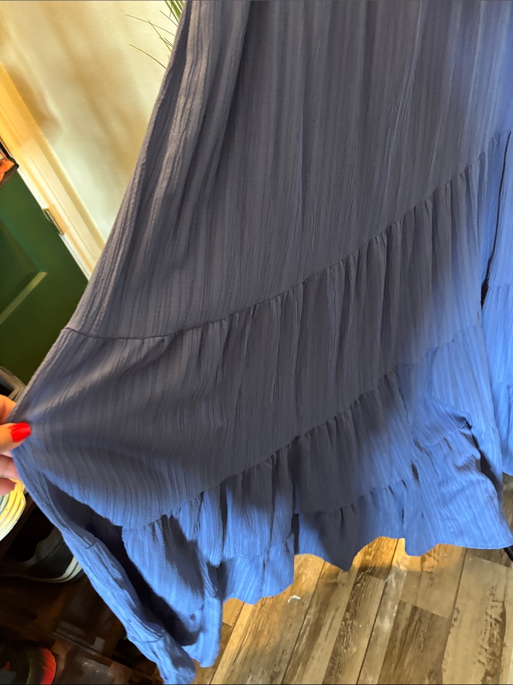 SO Blue Tiered Maxi Dress with Smocked Bodice - Picture 5 of 6